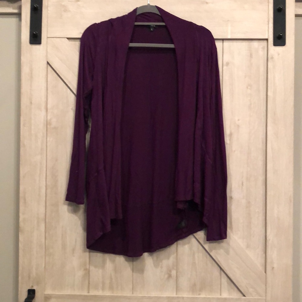 Dark Purple Open Cardigan